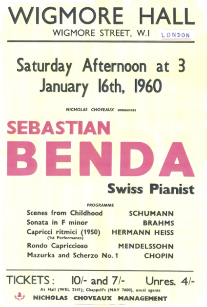 Wigmore Hall 1960